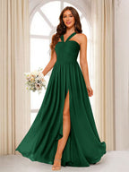 Bellamy Emerald front view bridesmaid dress