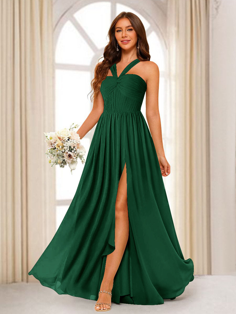 Bellamy Emerald front view bridesmaid dress