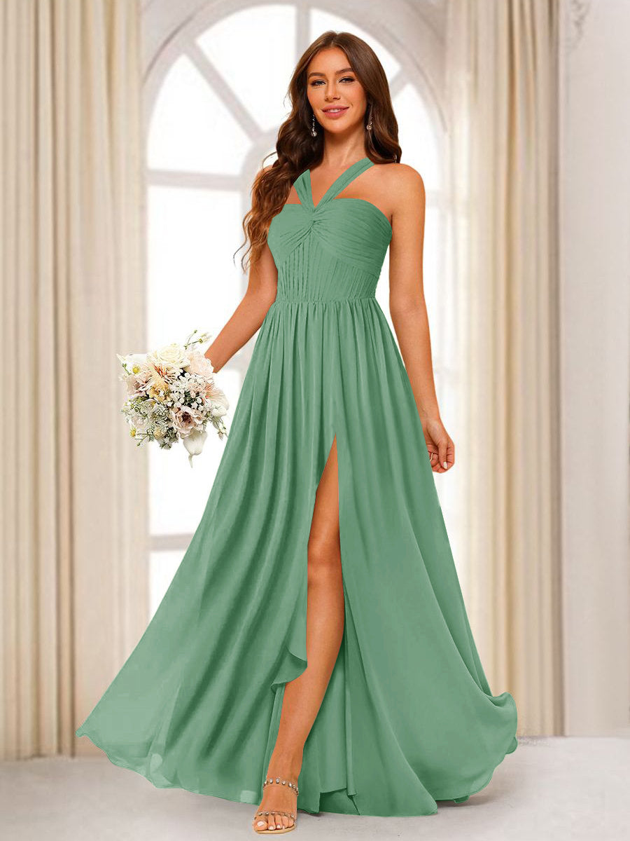 Bellamy Eucalyptus front view bridesmaid dress
