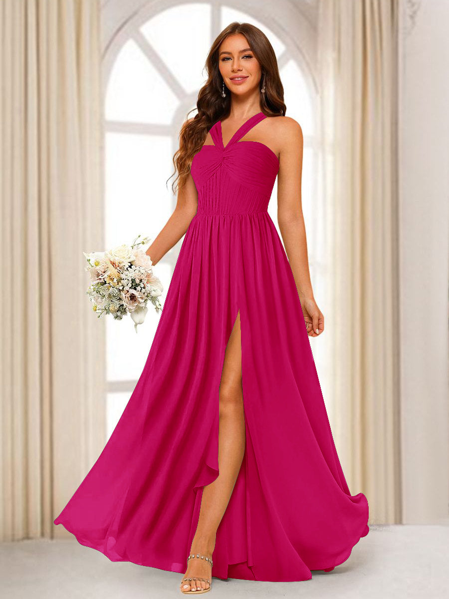 Bellamy Fuchsia front view bridesmaid dress