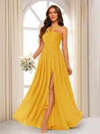 Bellamy Gold back view bridesmaid dress