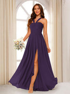 Bellamy Grape front view bridesmaid dress