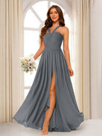 Bellamy Grey front view bridesmaid dress