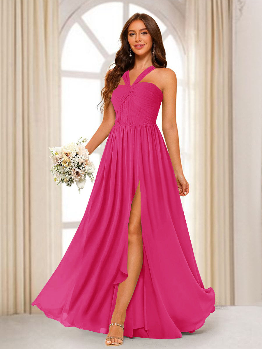 Bellamy Hot Pink front view bridesmaid dress