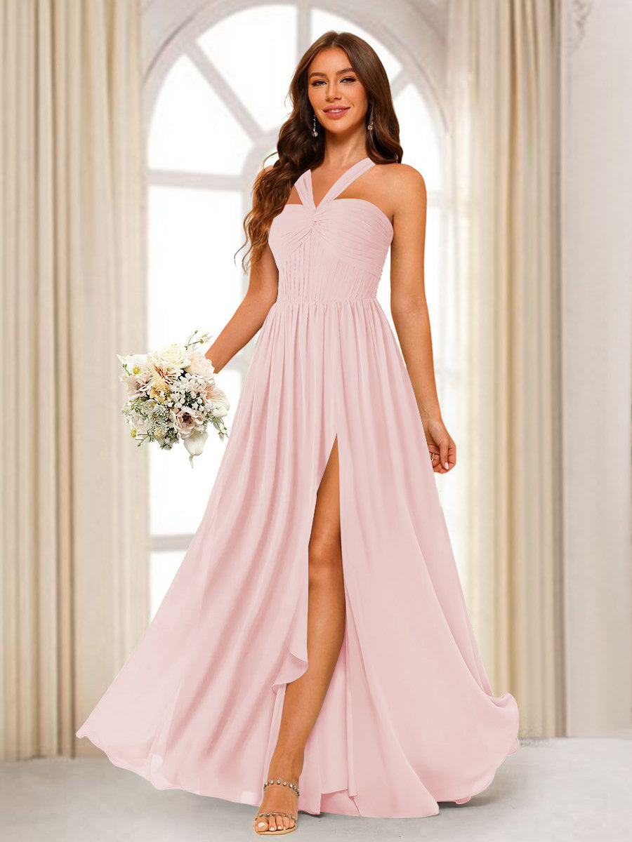 Bellamy Pearl Pink back view bridesmaid dress