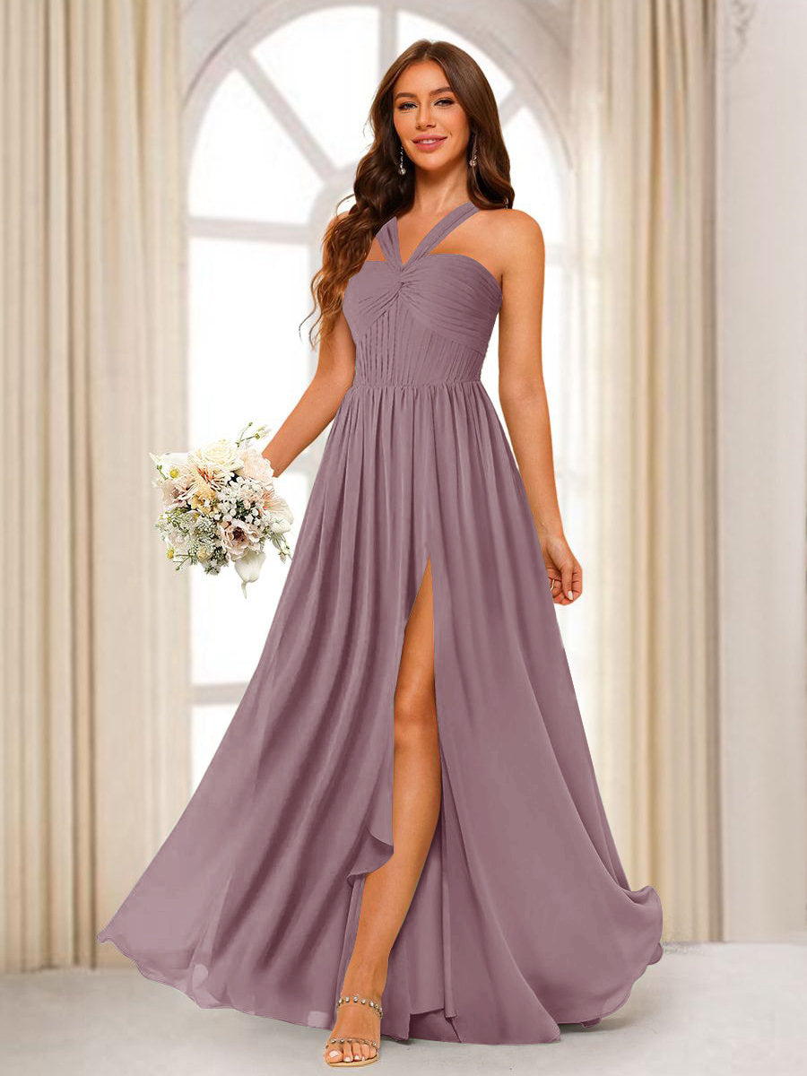 Bellamy Mauve front view bridesmaid dress