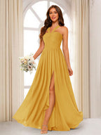 Bellamy Gold front view bridesmaid dress