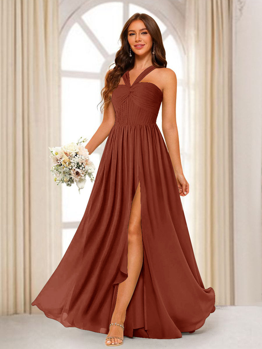 Bellamy Rust front view bridesmaid dress
