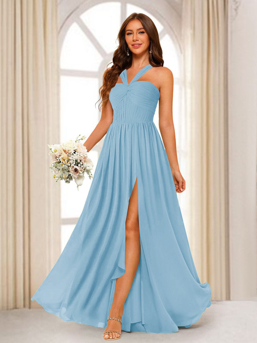 Bellamy Sky Blue side view bridesmaid dress
