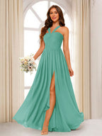 Bellamy Pool Blue back view bridesmaid dress
