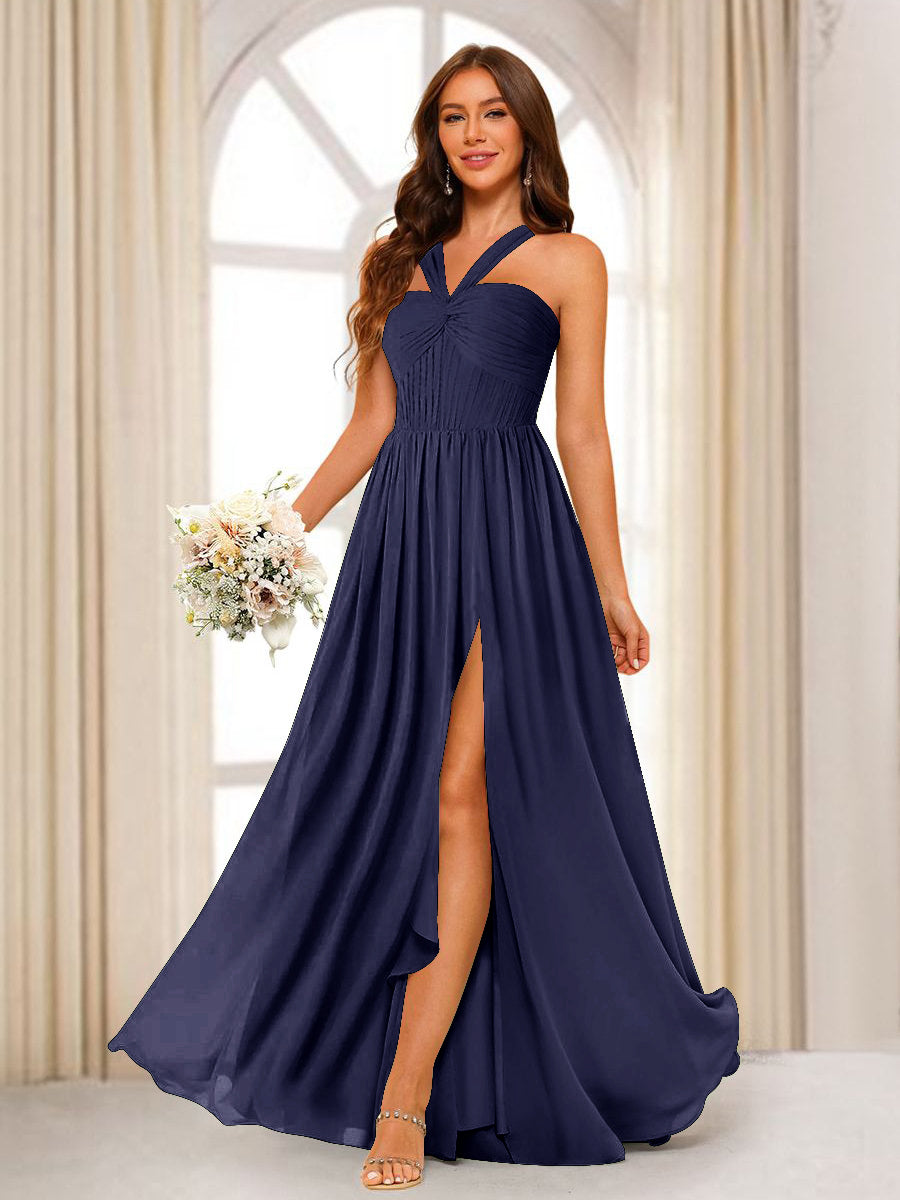 Bellamy Dusty Blue back view bridesmaid dress