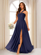 Bellamy Dusty Blue back view bridesmaid dress