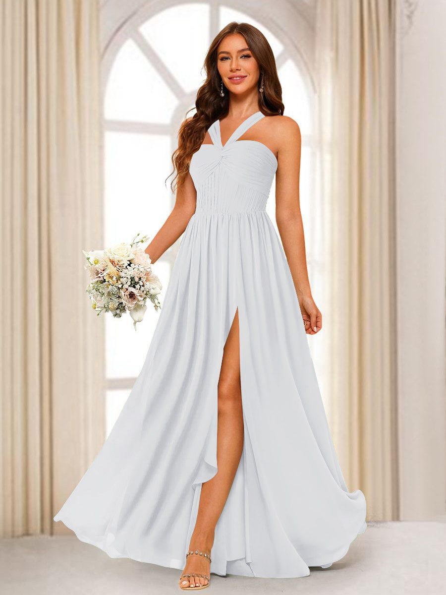 Bellamy White front view bridesmaid dress
