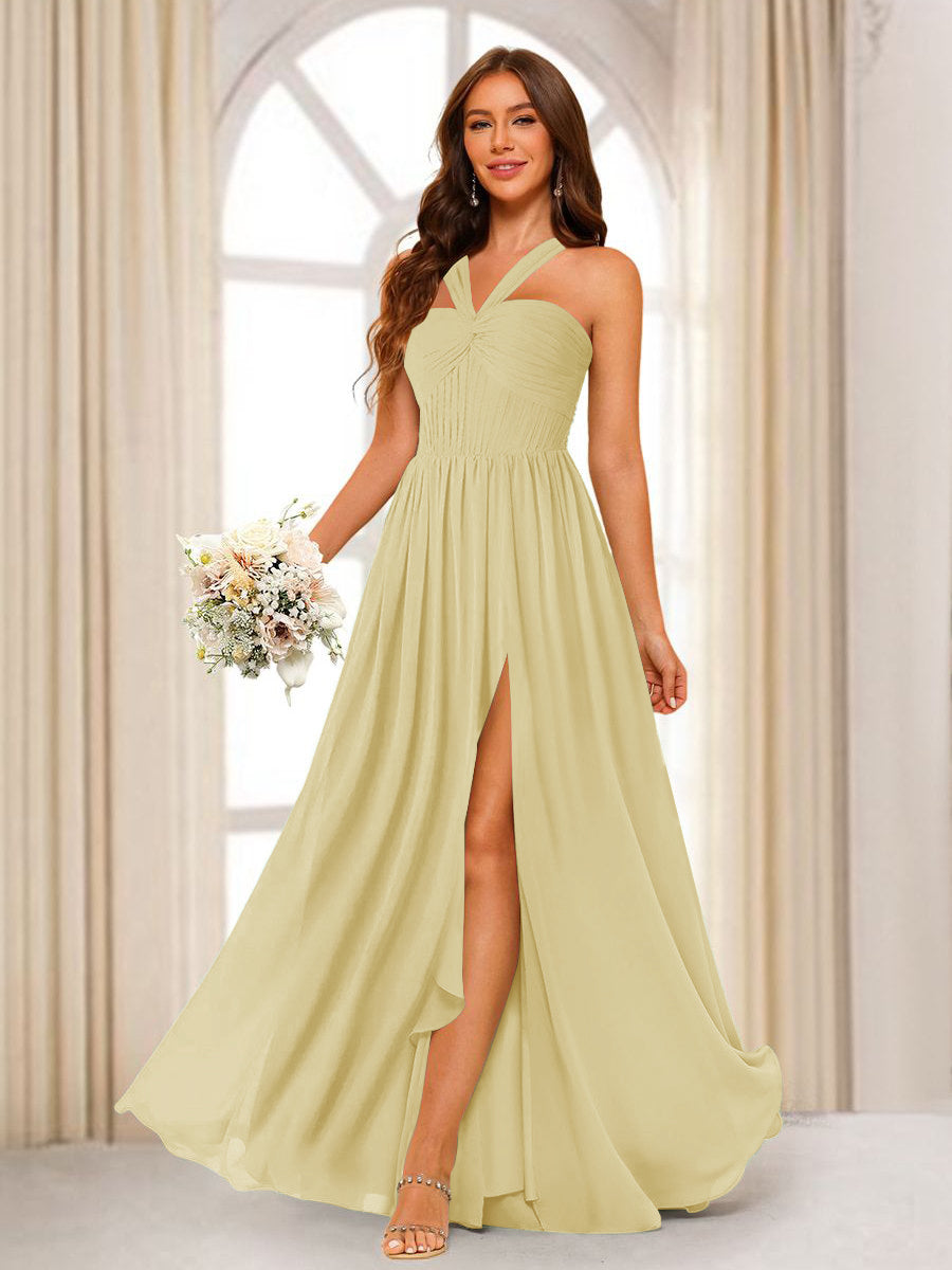 Bellamy Yellow front view bridesmaid dress
