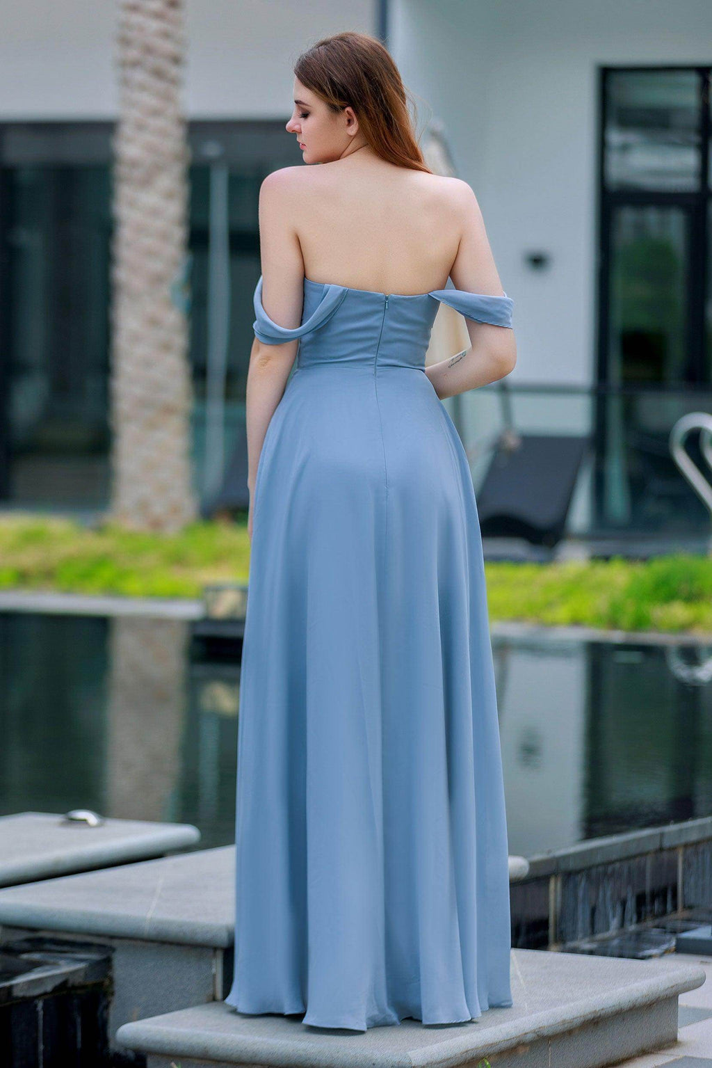 Elegant A Line Floor Length Chiffon Bridesmaid Dress Bridesmaid Dress
