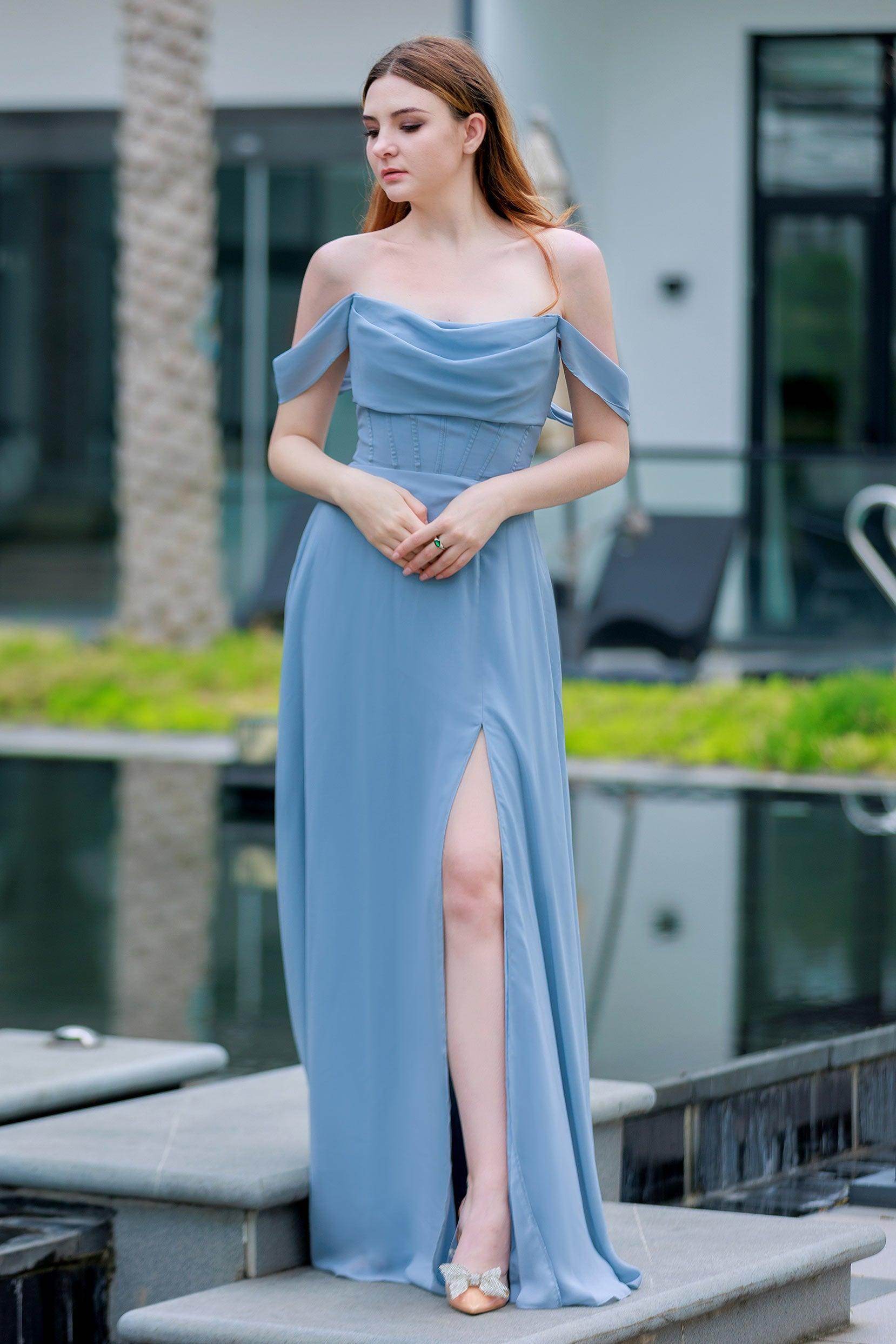 Elegant A Line Floor Length Chiffon Bridesmaid Dress Bridesmaid Dress