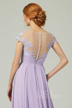 Elegant A Line Sweep Brush Train Chiffon Bridesmaid Dress CB0248PS Bridesmaid Dress