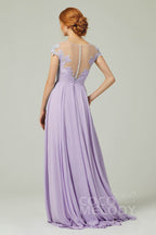 Elegant A Line Sweep Brush Train Chiffon Bridesmaid Dress CB0248PS Bridesmaid Dress