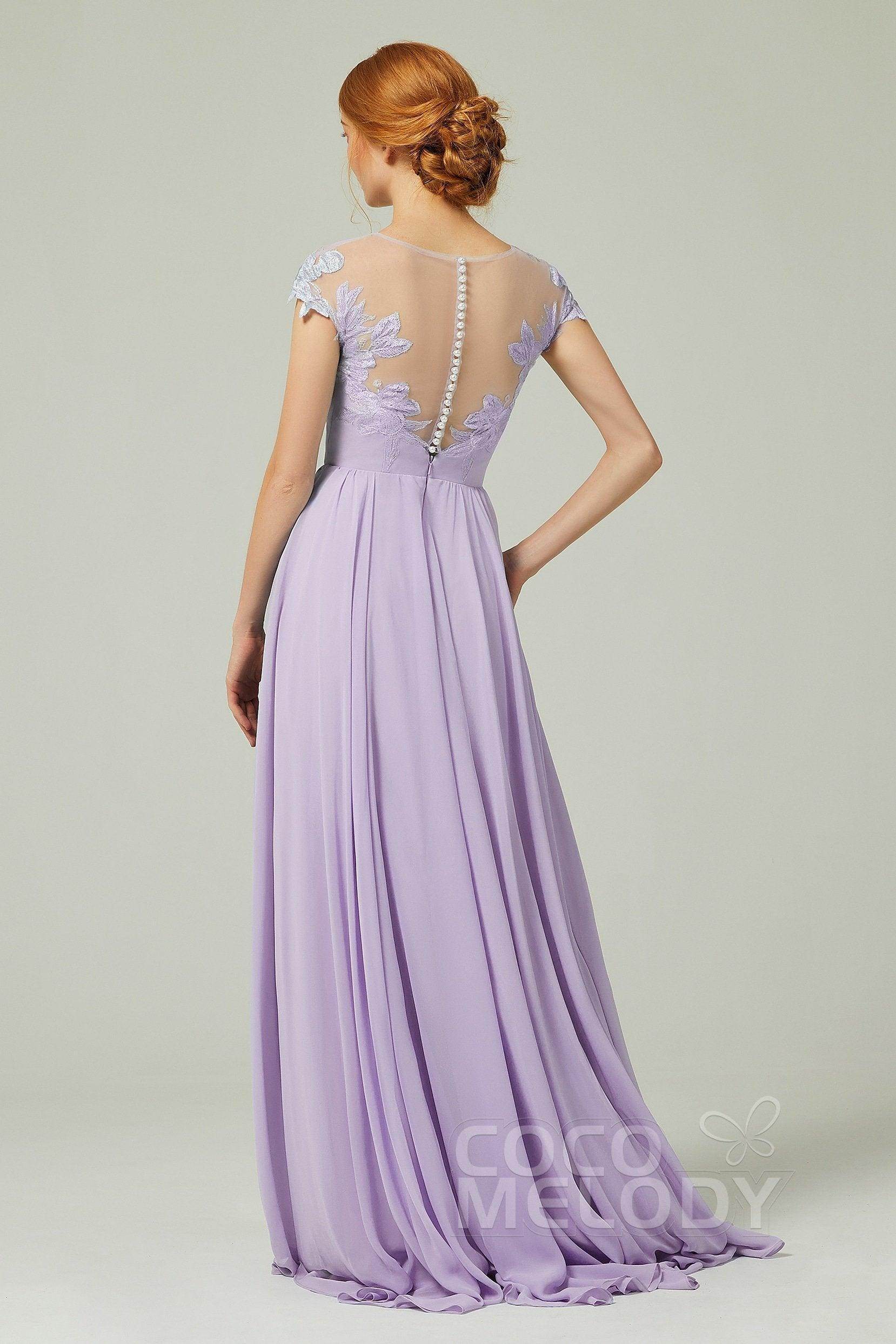 Elegant A Line Sweep Brush Train Chiffon Bridesmaid Dress CB0248PS Bridesmaid Dress