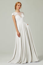 Elegant A Line Sweep Brush Train Chiffon Bridesmaid Dress CB0248PS Bridesmaid Dress