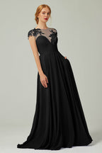 Elegant A Line Sweep Brush Train Chiffon Bridesmaid Dress CB0248PS Bridesmaid Dress