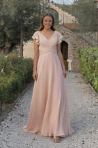 Elegant A Line Floor Length Chiffon Bridesmaid Dress Bridesmaid Dress
