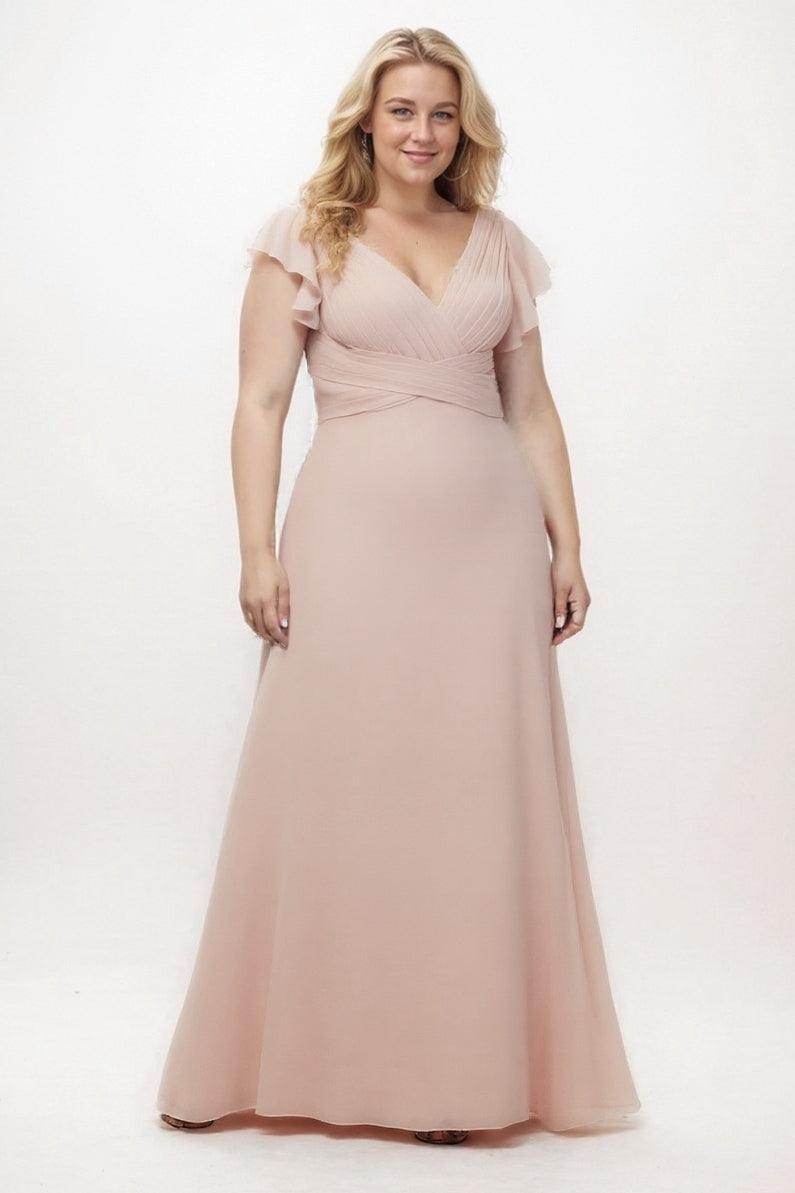 Elegant A Line Floor Length Chiffon Bridesmaid Dress Bridesmaid Dress