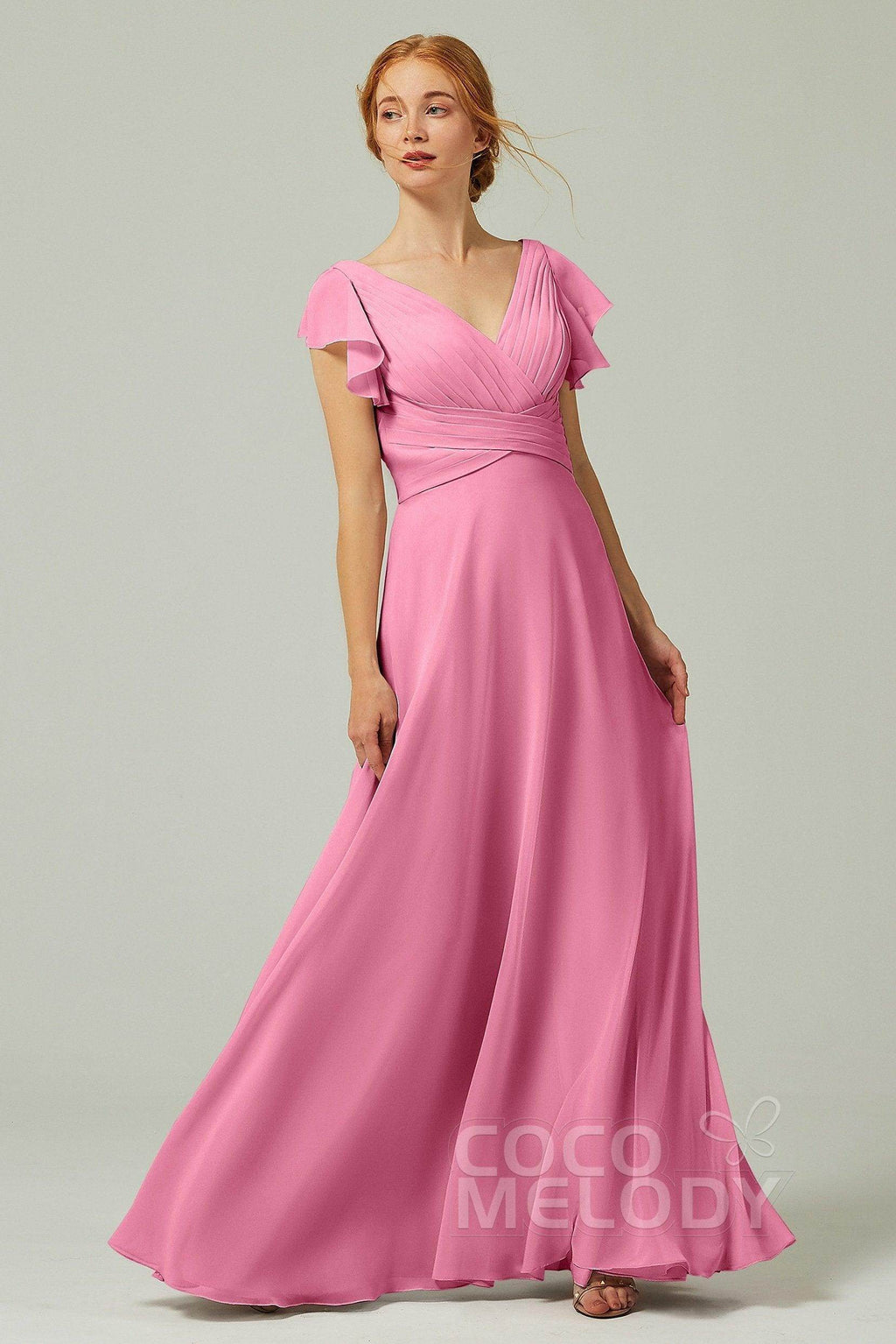 Elegant A Line Floor Length Chiffon Bridesmaid Dress Bridesmaid Dress