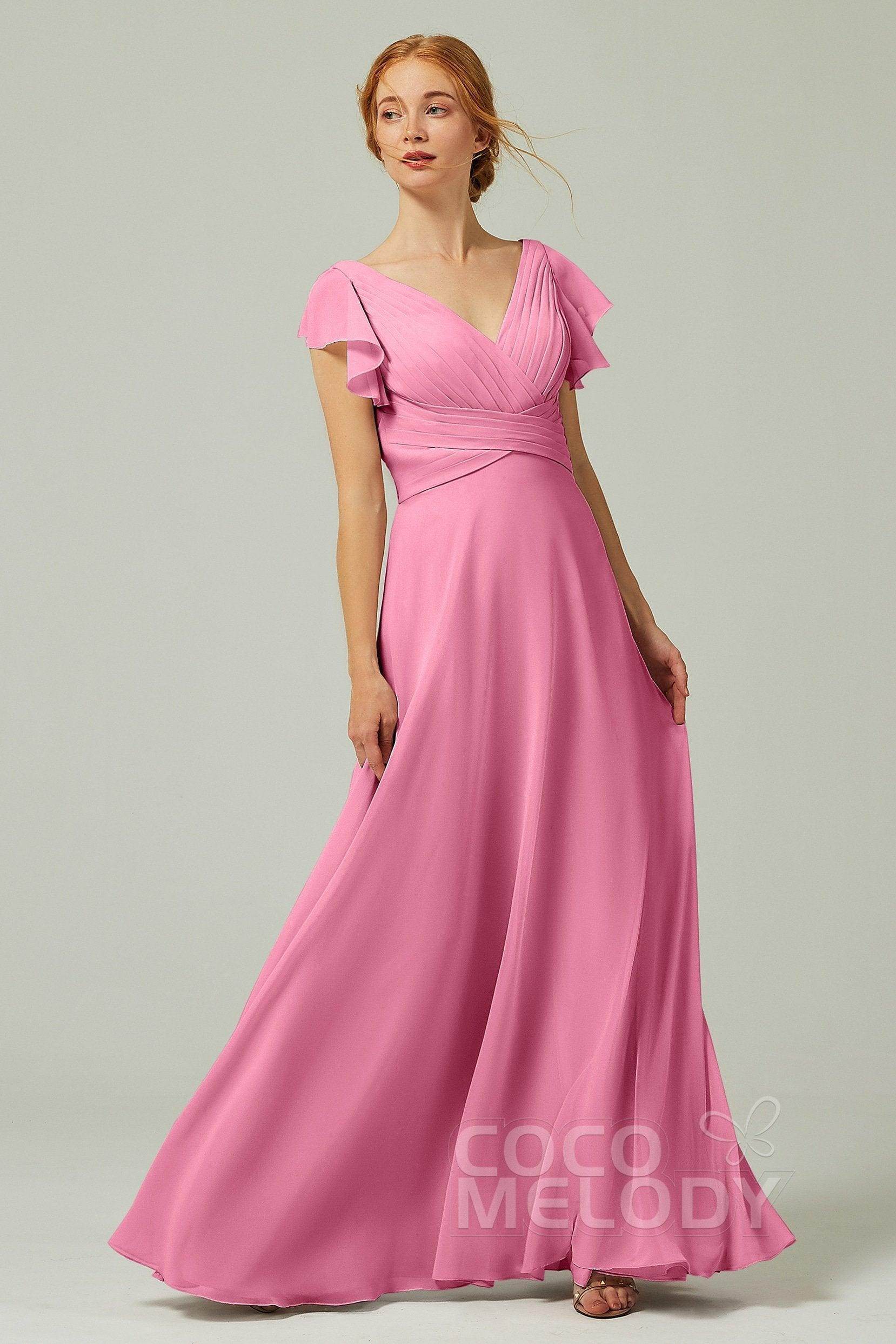 Elegant A Line Floor Length Chiffon Bridesmaid Dress Bridesmaid Dress