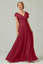 Elegant A Line Floor Length Chiffon Bridesmaid Dress Bridesmaid Dress