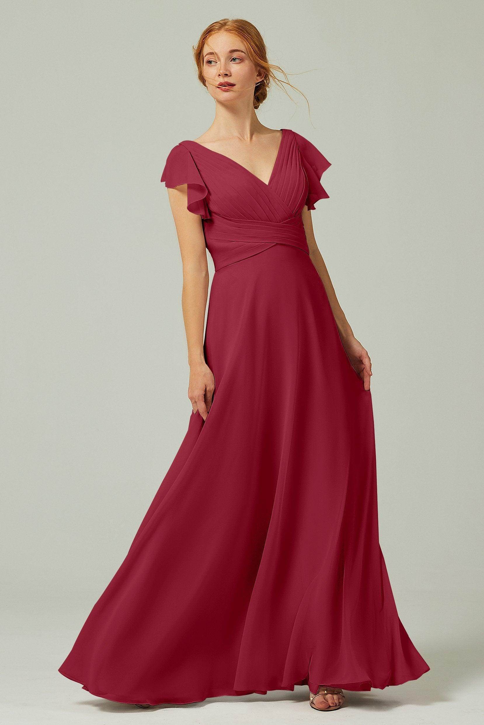 Elegant A Line Floor Length Chiffon Bridesmaid Dress Bridesmaid Dress
