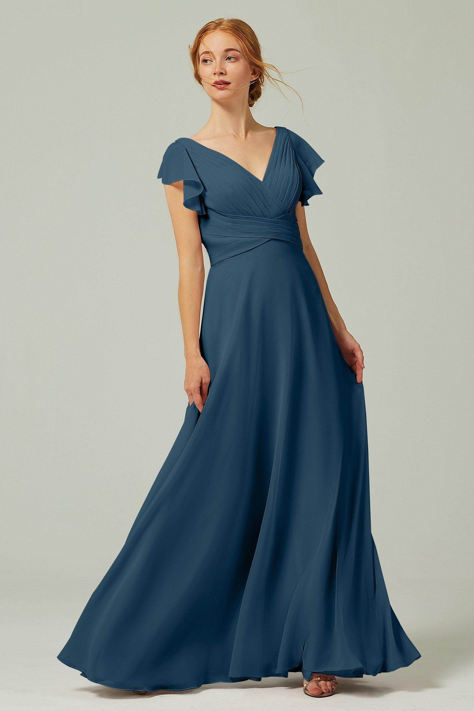 Elegant A Line Floor Length Chiffon Bridesmaid Dress Bridesmaid Dress