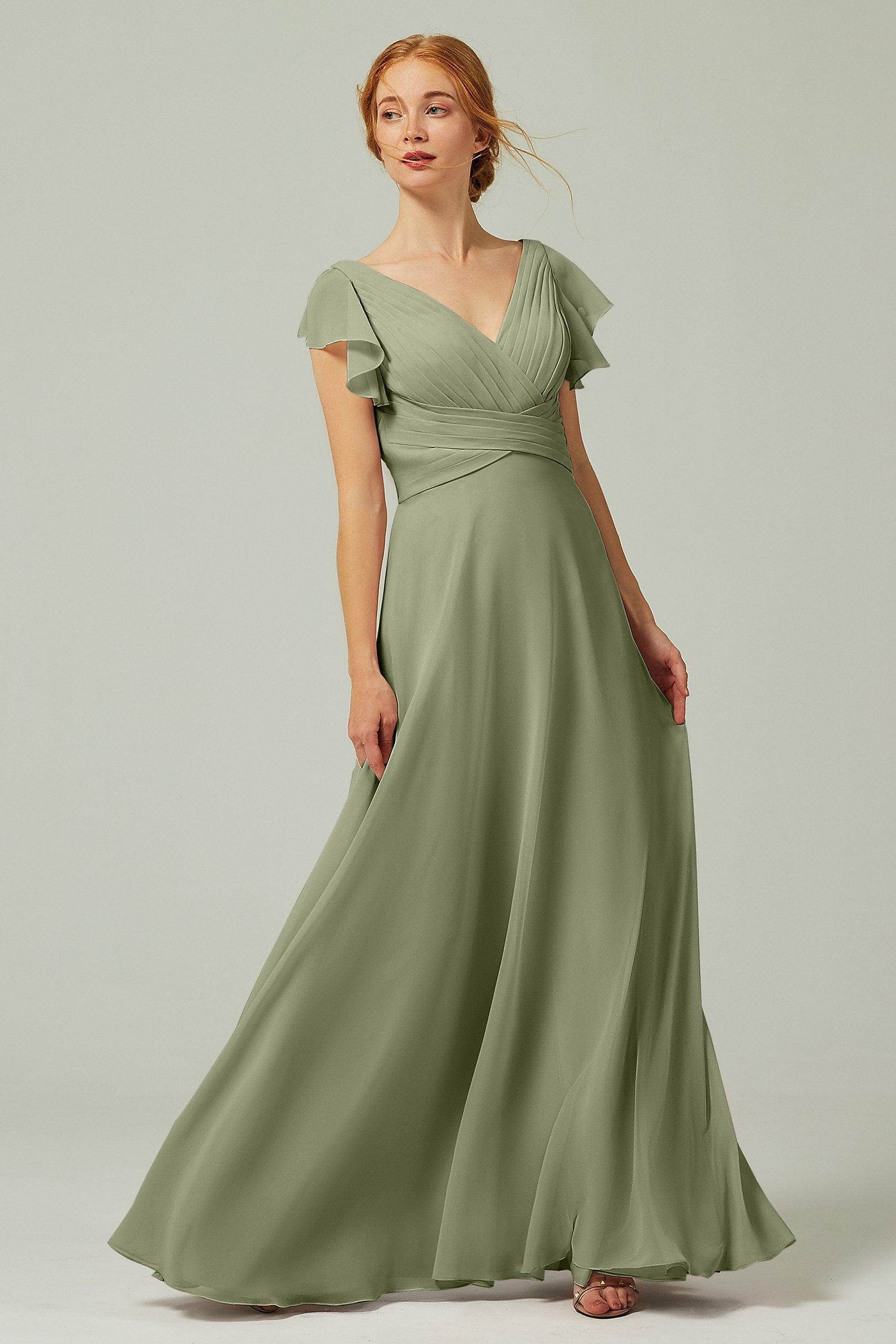 Elegant A Line Floor Length Chiffon Bridesmaid Dress Bridesmaid Dress