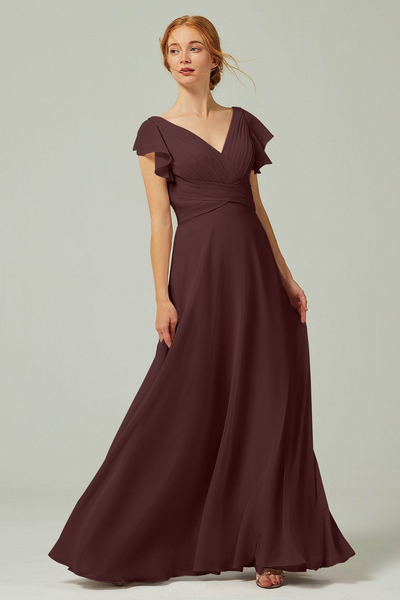 Elegant A Line Floor Length Chiffon Bridesmaid Dress Bridesmaid Dress
