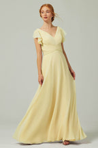 Elegant A Line Floor Length Chiffon Bridesmaid Dress Bridesmaid Dress