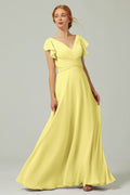 Elegant A Line Floor Length Chiffon Bridesmaid Dress Bridesmaid Dress