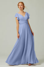 Elegant A Line Floor Length Chiffon Bridesmaid Dress Bridesmaid Dress