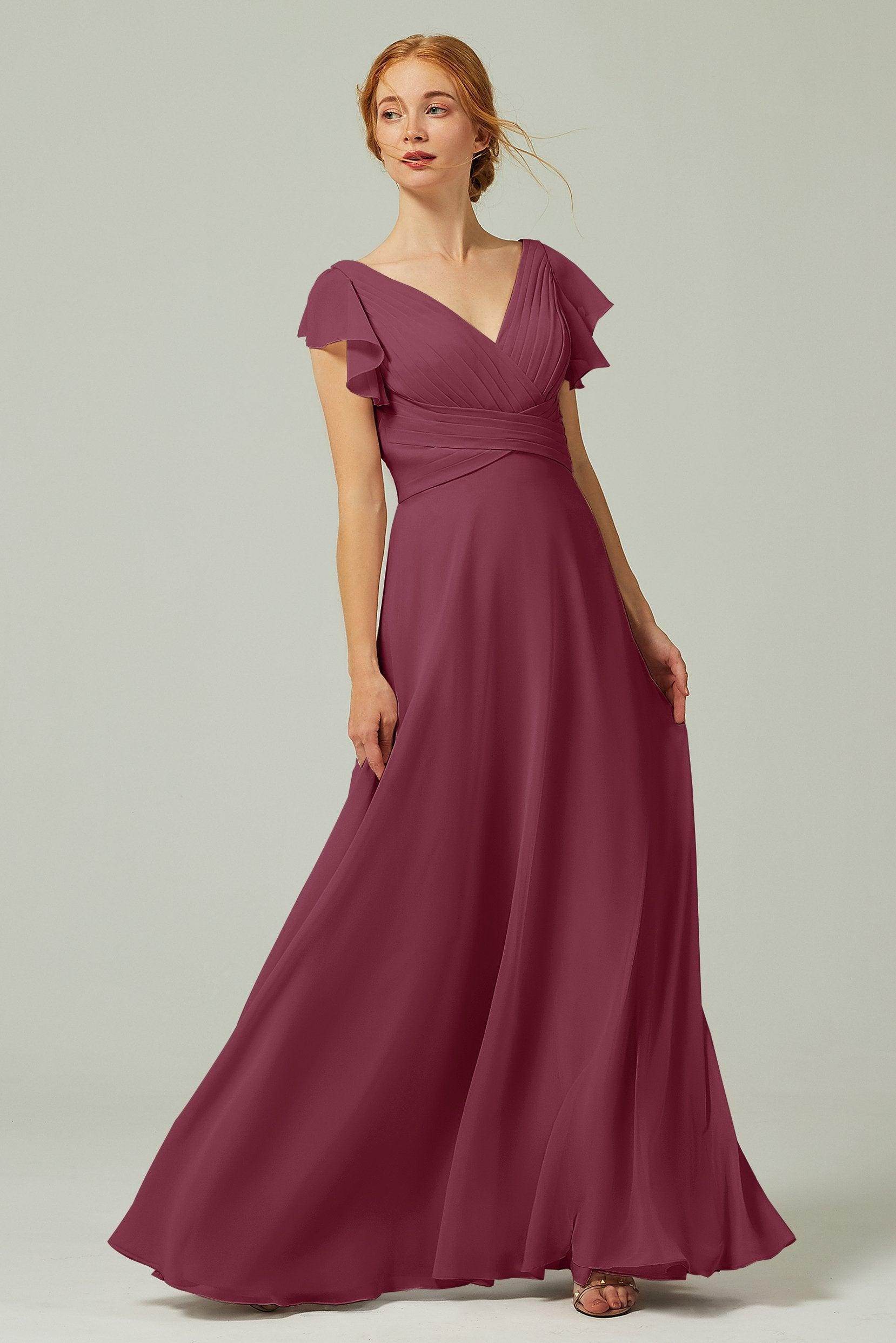 Elegant A Line Floor Length Chiffon Bridesmaid Dress Bridesmaid Dress