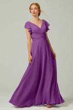Elegant A Line Floor Length Chiffon Bridesmaid Dress Bridesmaid Dress