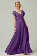 Elegant A Line Floor Length Chiffon Bridesmaid Dress Bridesmaid Dress