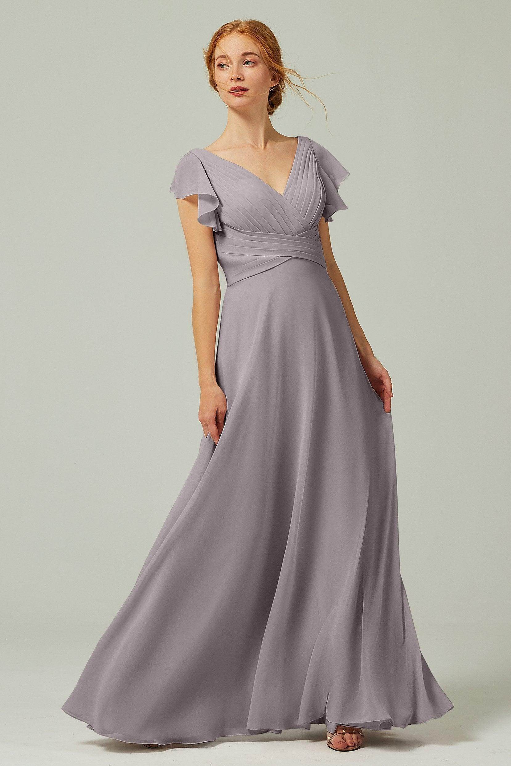 Elegant A Line Floor Length Chiffon Bridesmaid Dress Bridesmaid Dress