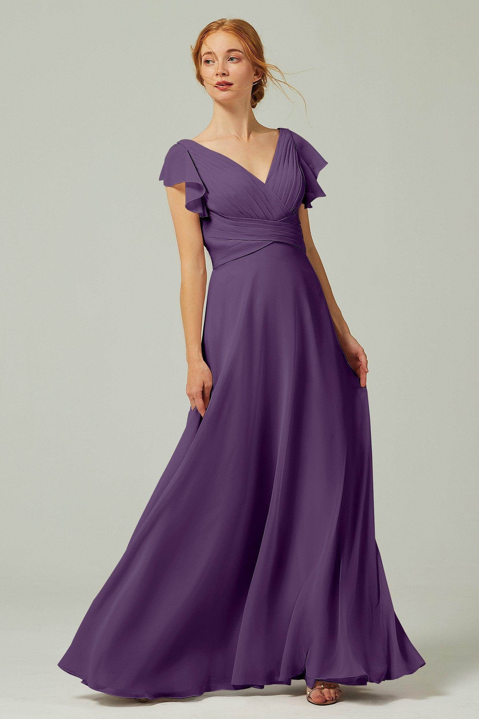 Elegant A Line Floor Length Chiffon Bridesmaid Dress Bridesmaid Dress