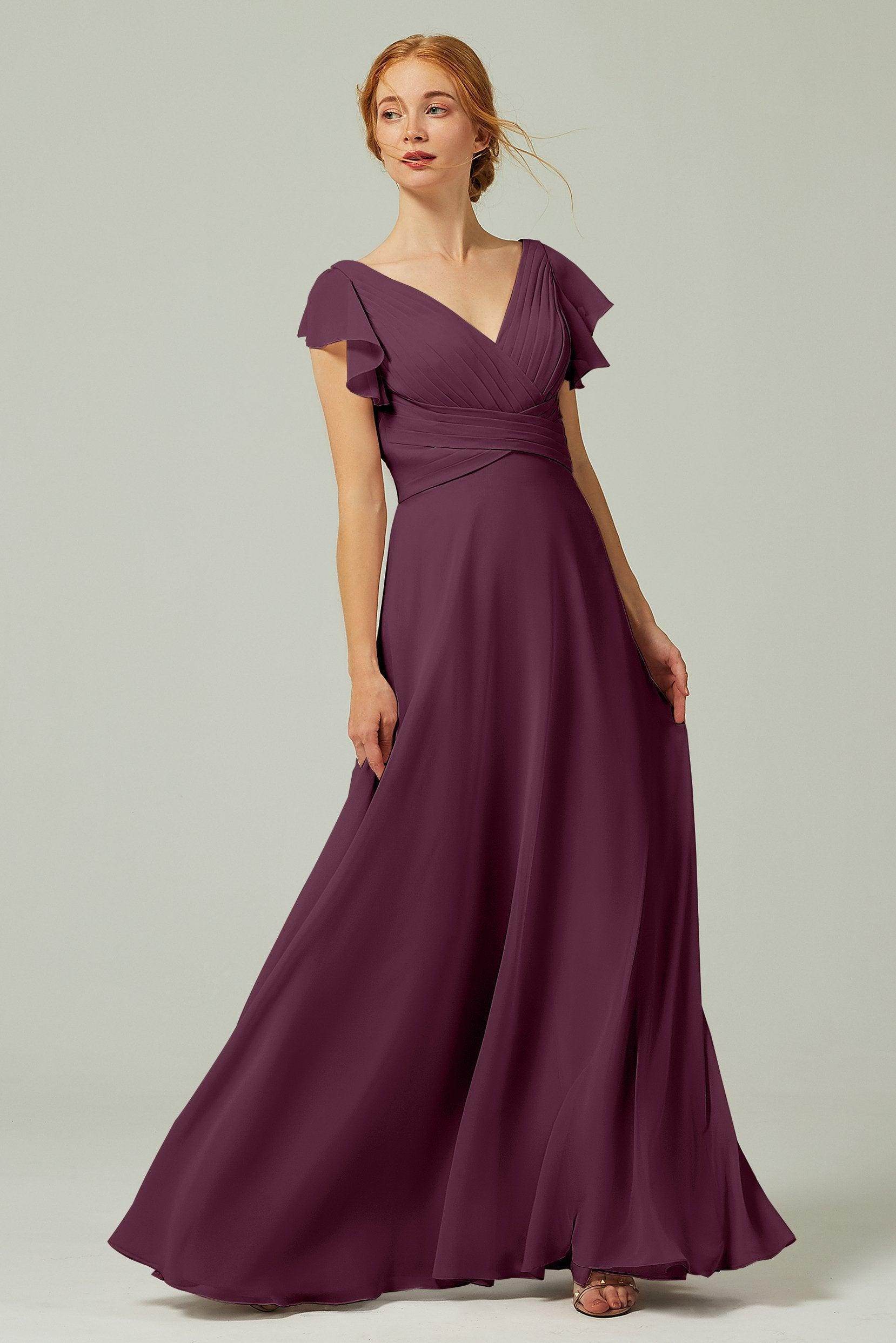 Elegant A Line Floor Length Chiffon Bridesmaid Dress Bridesmaid Dress