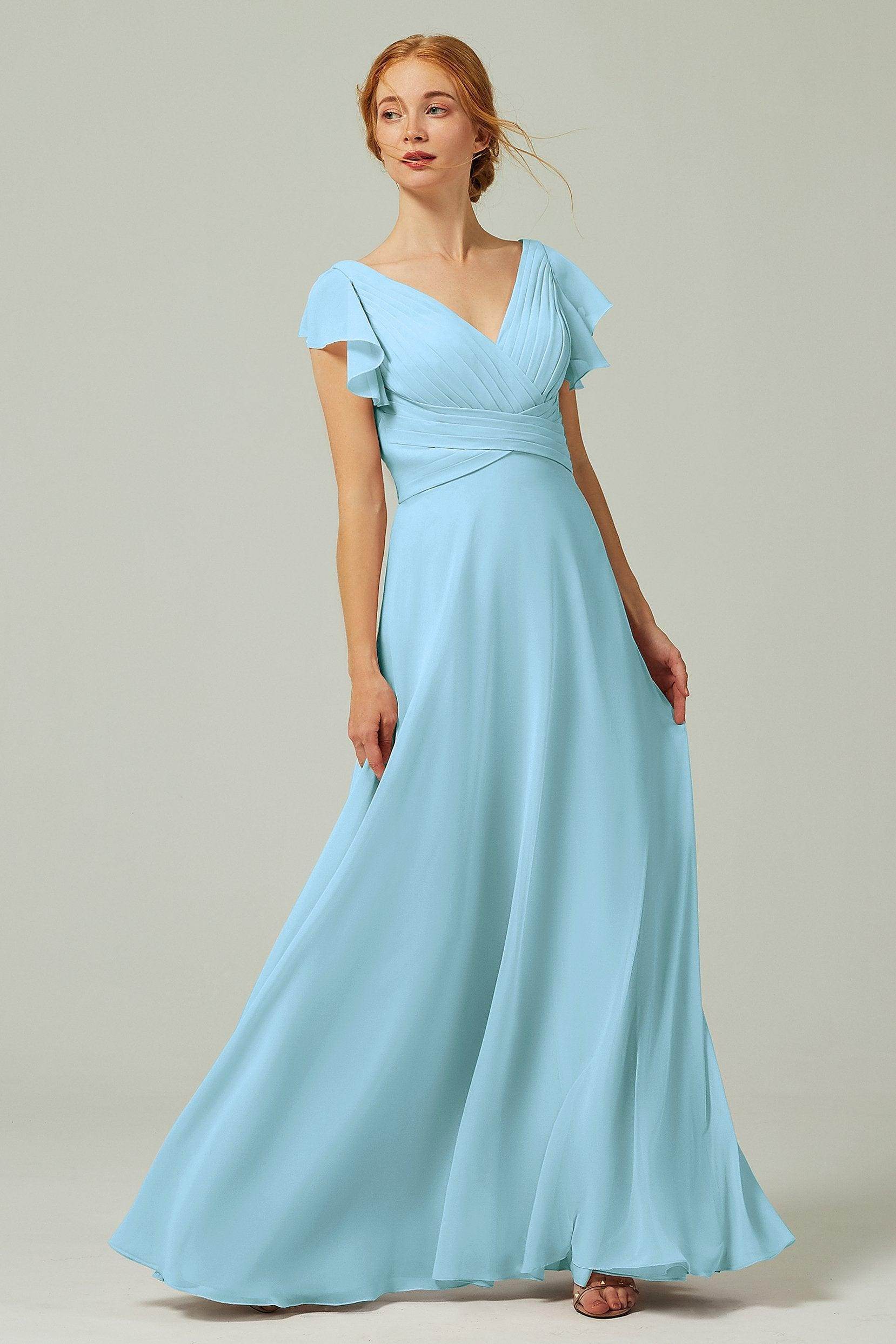 Elegant A Line Floor Length Chiffon Bridesmaid Dress Bridesmaid Dress