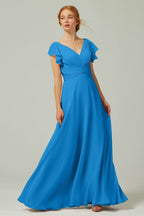 Elegant A Line Floor Length Chiffon Bridesmaid Dress Bridesmaid Dress