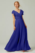 Elegant A Line Floor Length Chiffon Bridesmaid Dress Bridesmaid Dress