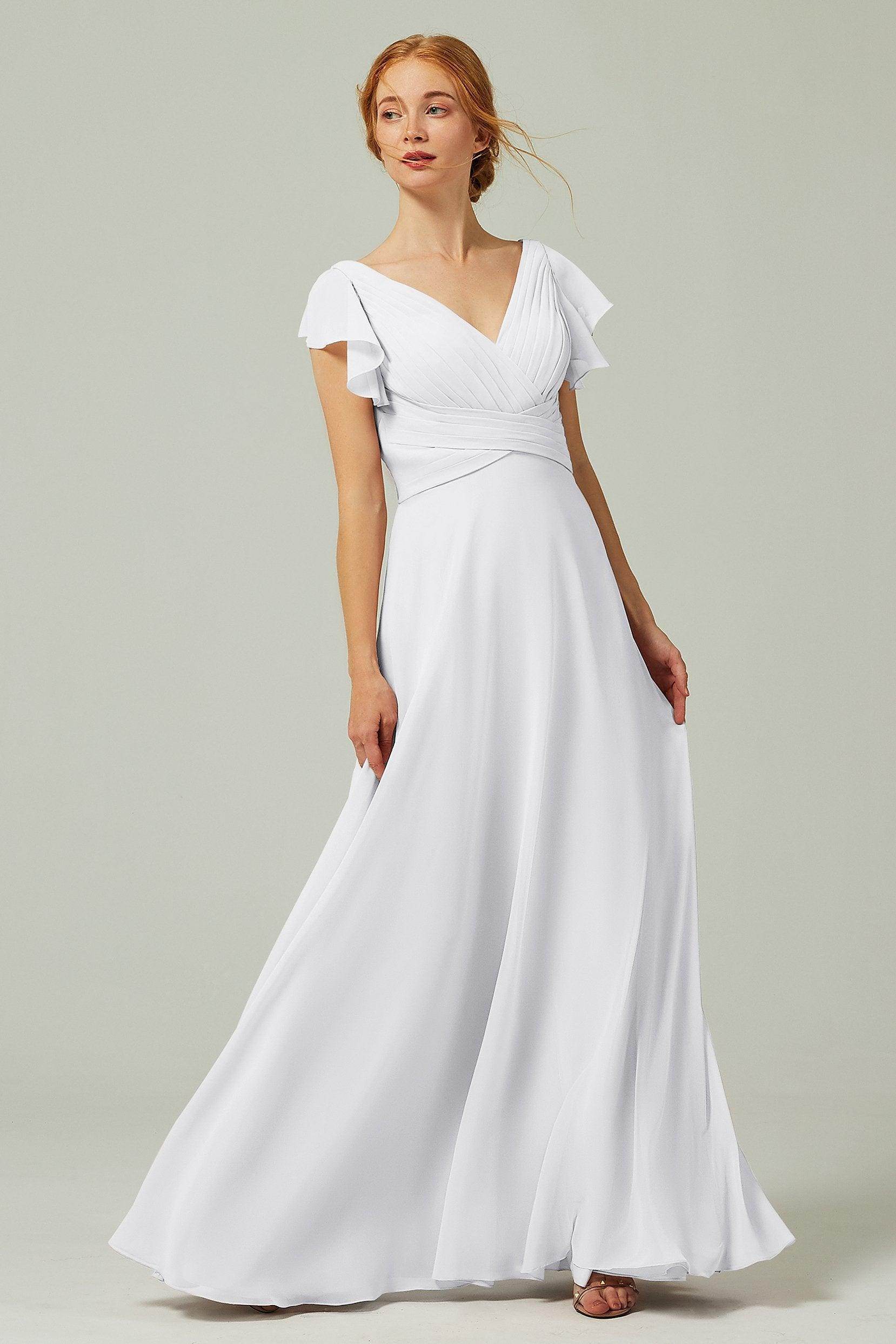 Elegant A Line Floor Length Chiffon Bridesmaid Dress Bridesmaid Dress