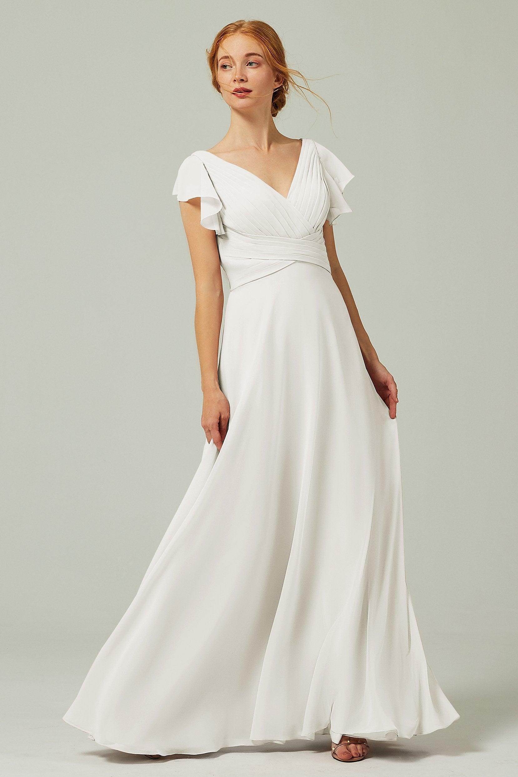 Elegant A Line Floor Length Chiffon Bridesmaid Dress Bridesmaid Dress