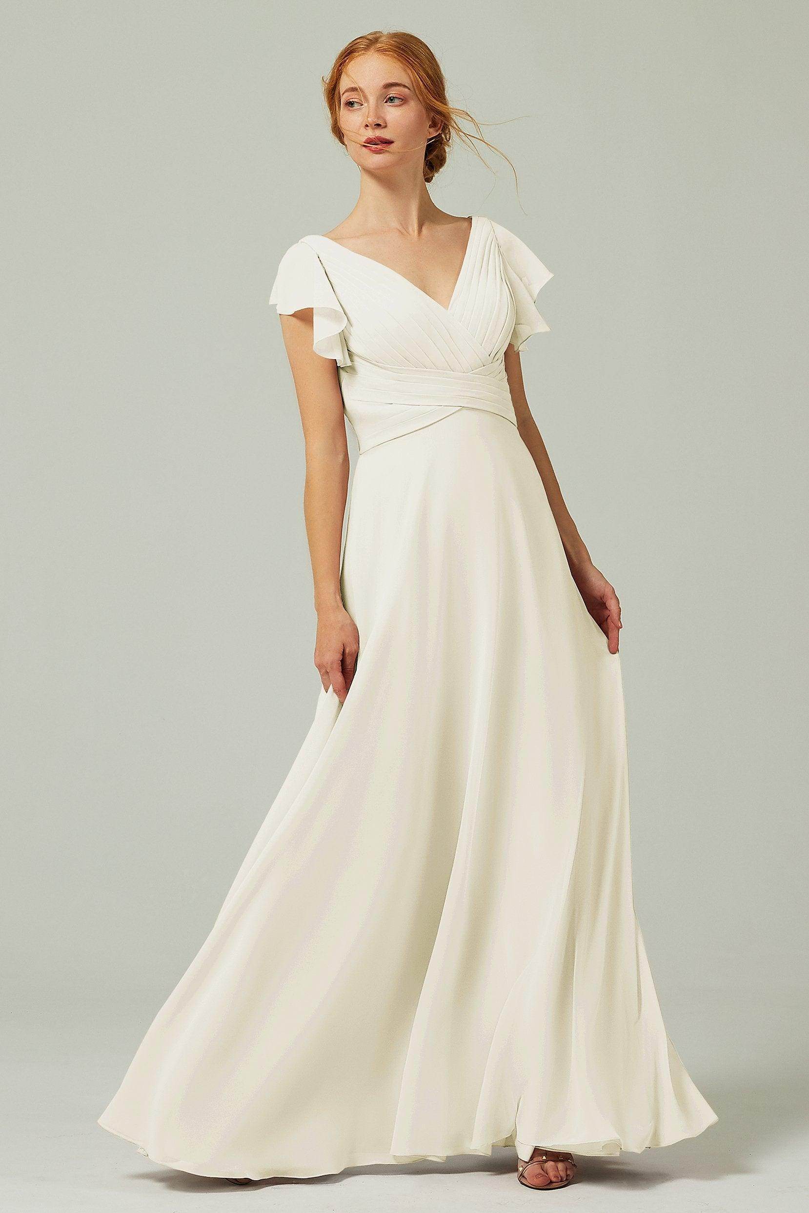 Elegant A Line Floor Length Chiffon Bridesmaid Dress Bridesmaid Dress
