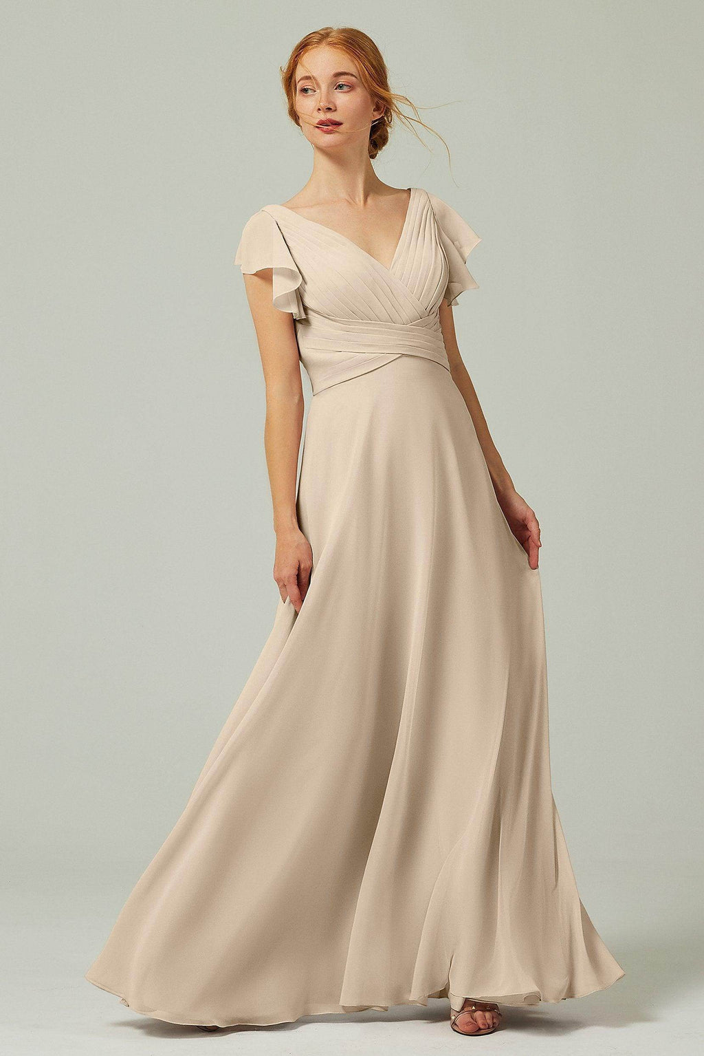 Elegant A Line Floor Length Chiffon Bridesmaid Dress Bridesmaid Dress